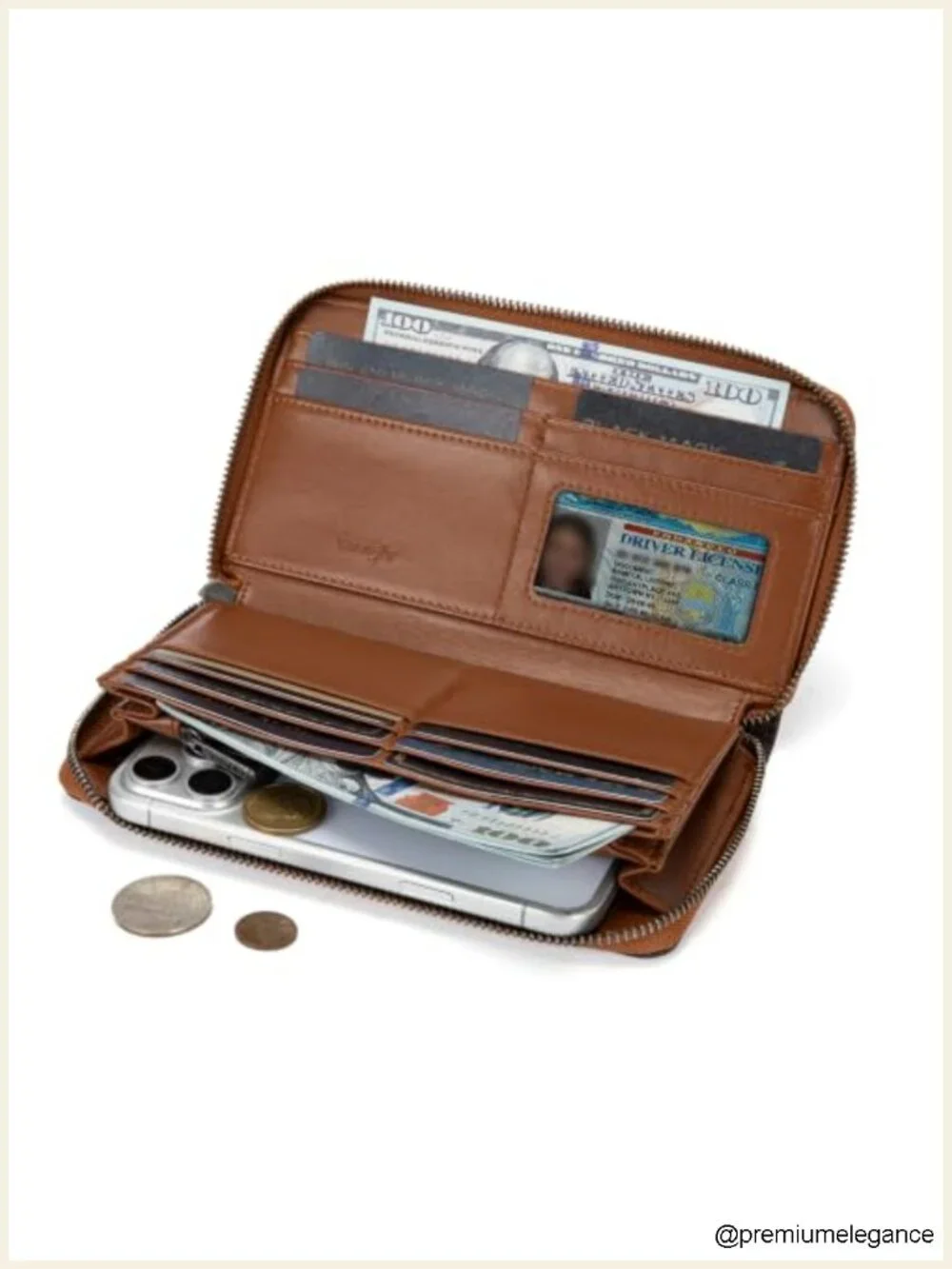 Tooled Floral Faux Leather Zip Around Clutch Wallet with RFID Keychain